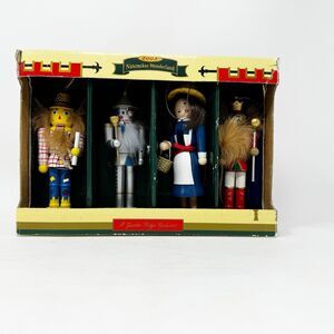 Wizard of Oz Wood Nutcracker Christmas Ornaments Set of 4 Garden Ridge FLAW
